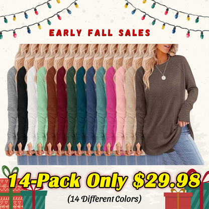 🌟Women's Casual Basic Baggy Loose-Fit Tunic Top