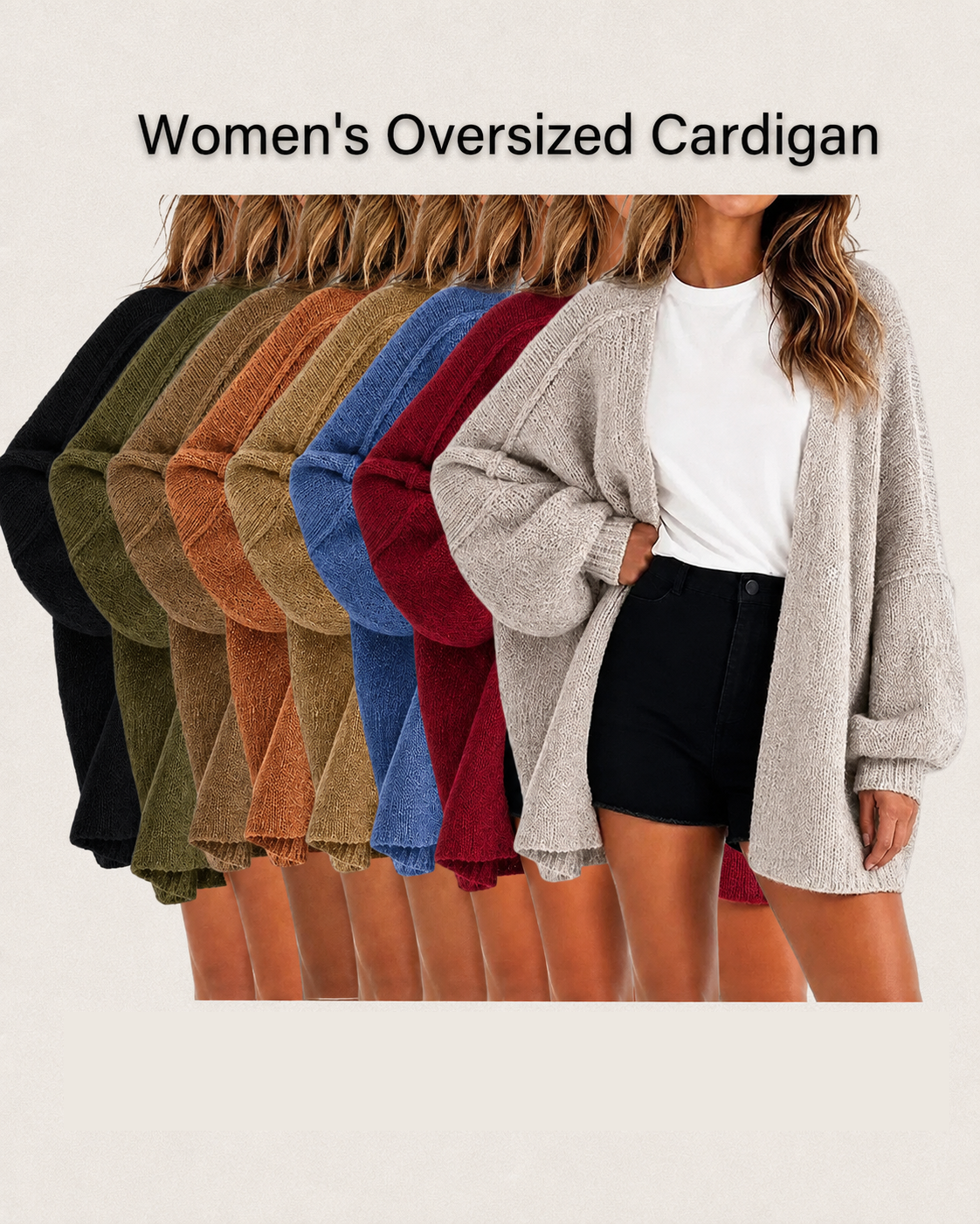 The Balloon Sleeve — Women's Oversized Cardigan Sweater