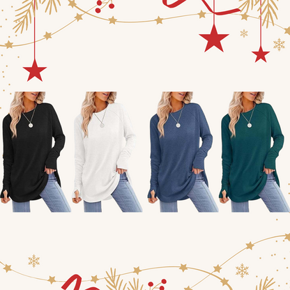 🌟Women's Casual Basic Baggy Loose-Fit Tunic Top