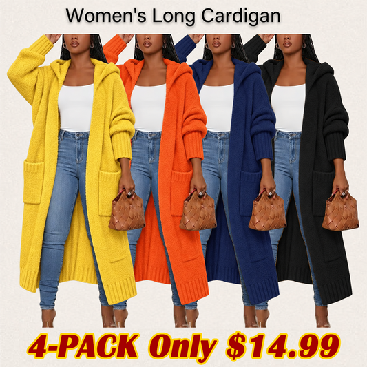 Women's Long Cardigan – Hooded & Classic Open-Front Styles