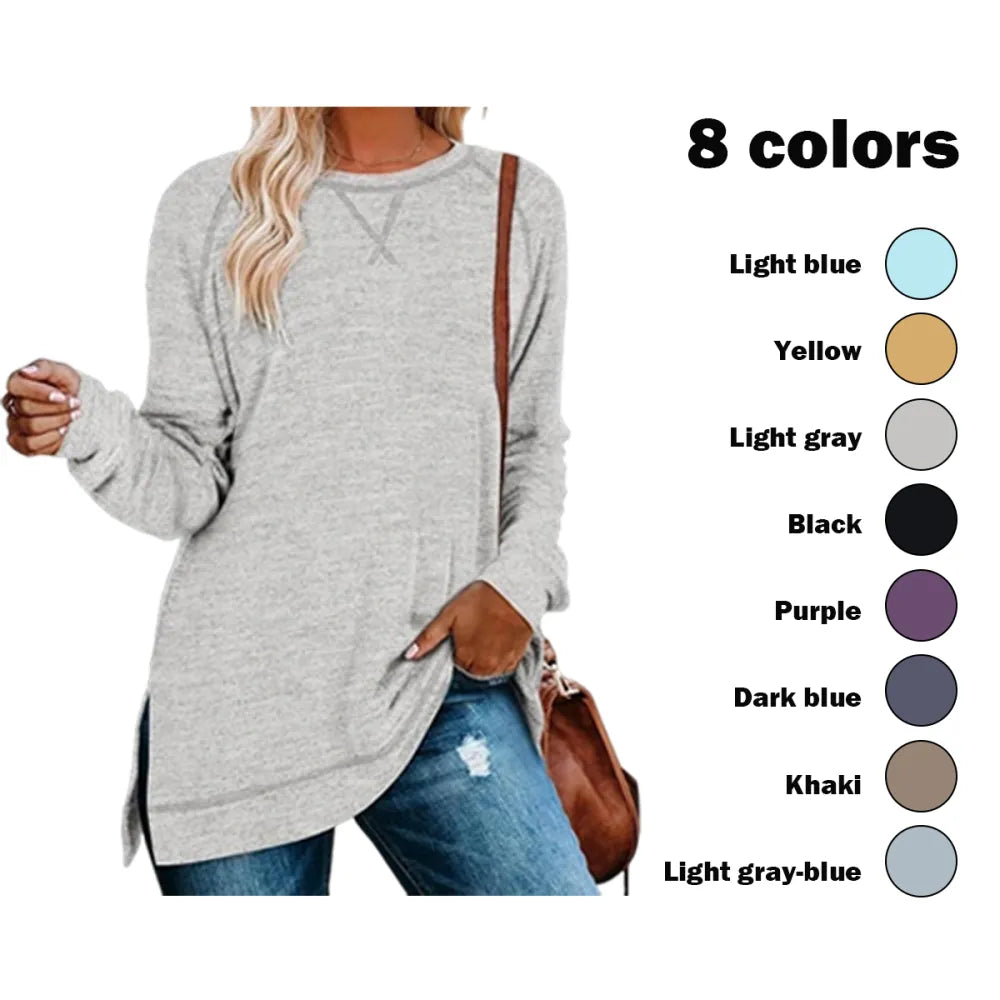 🌟Women's Casual Basic Baggy Loose-Fit Tunic Top