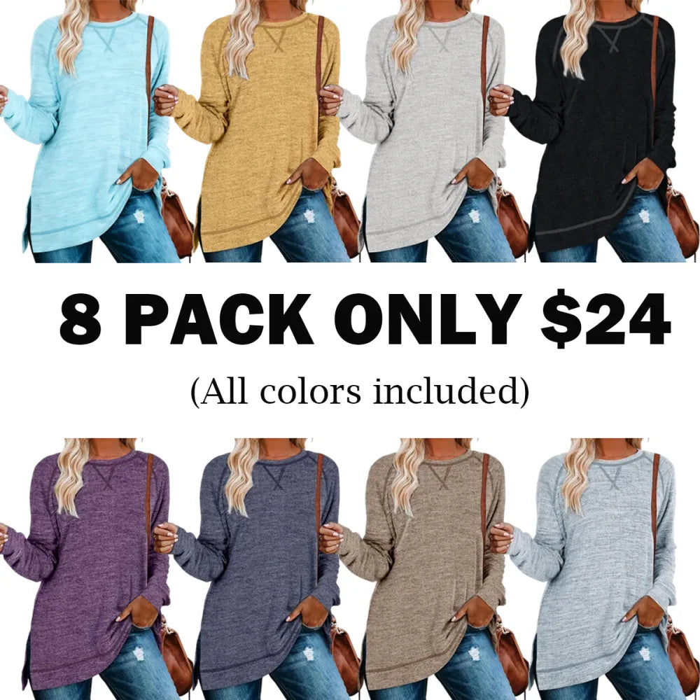 🌟Women's Casual Basic Baggy Loose-Fit Tunic Top