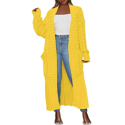 Women's Long Cardigan 2026 Oversized Coat Long Sleeve Open Cardigan Knitted Extra