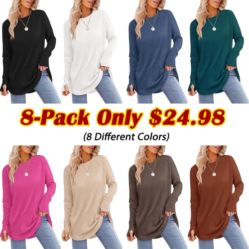 🌟Women's Casual Basic Baggy Loose-Fit Tunic Top
