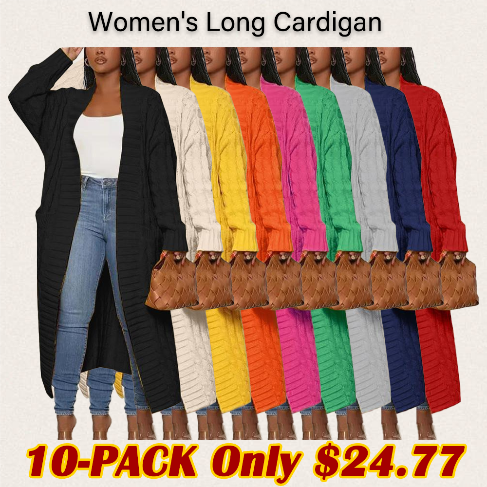Women's Long Cardigan 2026 Oversized Coat Long Sleeve Open Cardigan Knitted Extra