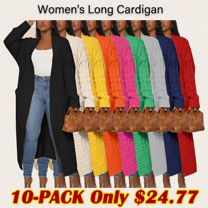 Women's Long Cardigan 2026 Oversized Coat Long Sleeve Open Cardigan Knitted Extra