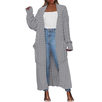 Women's Long Cardigan 2026 Oversized Coat Long Sleeve Open Cardigan Knitted Extra