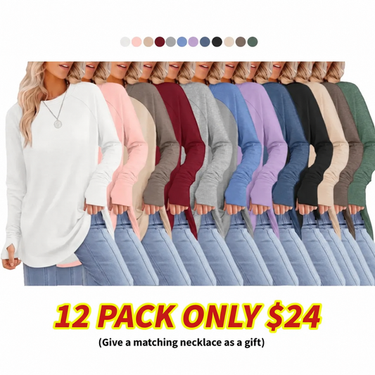 🌟Women's Casual Basic Baggy Loose-Fit Tunic Top