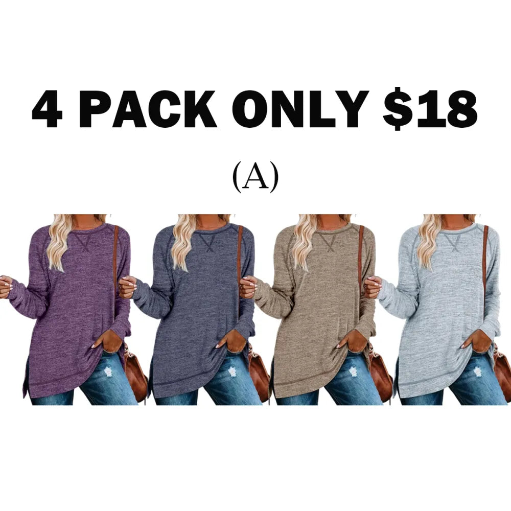 🌟Women's Casual Basic Baggy Loose-Fit Tunic Top